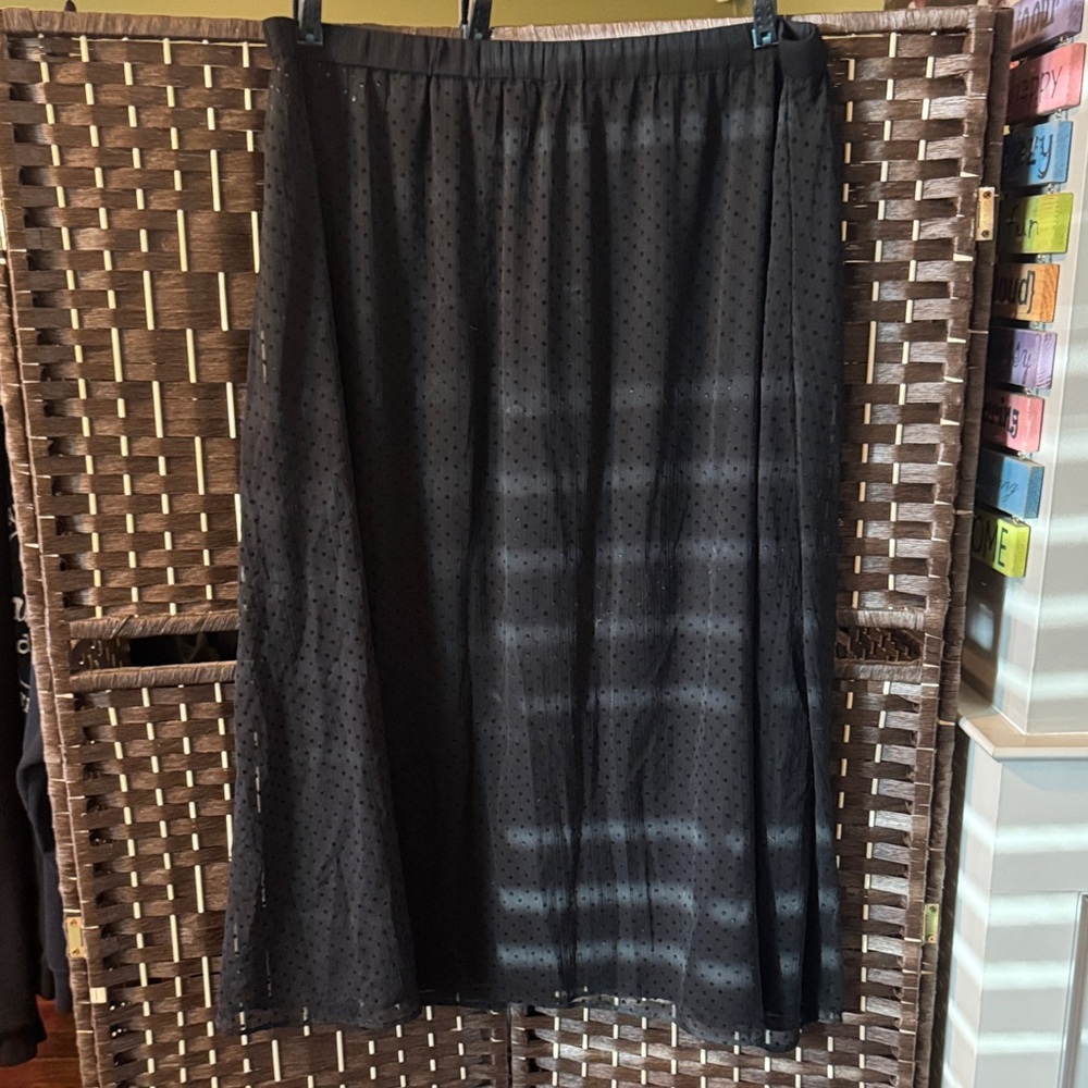 Old Navy Black Sheer Midi Skirt